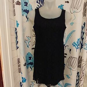 Wallis Sleeveless Black Lace Dress Size 12